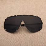 Unisex One piece Polarized Men's Sunglasses Women Steampunk Goggles 2017 Black Sun Glasses For Men Female Hip Hop Big Shades