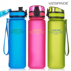 Uzspace Water Bottle Tritan Material My Sports Drink Plastic Bottle 350ml 500ml 650ml 1000ml Bpa Free