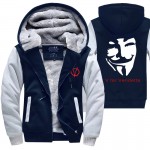 V for Vendetta print sweatshirt Men long Sleeve Cotton Man brand clothing male thick hooded 2017 autumn winter streetwear jacket