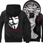 V for Vendetta print sweatshirt Men long Sleeve Cotton Man brand clothing male thick hooded 2017 autumn winter streetwear jacket