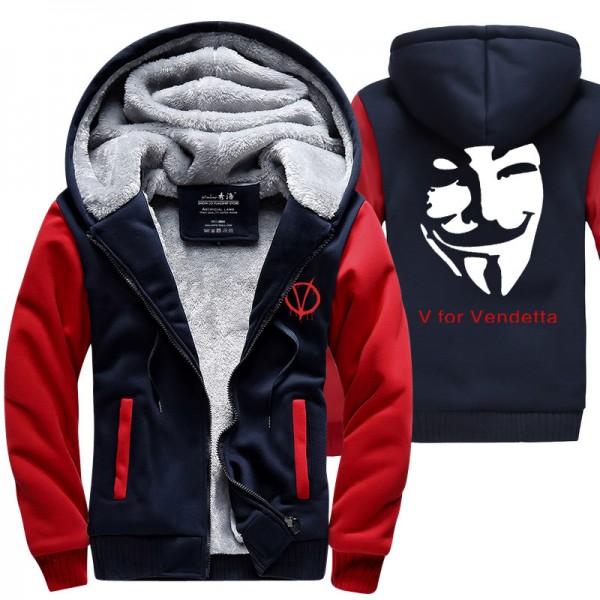 V for Vendetta print sweatshirt Men long Sleeve Cotton Man brand clothing male thick hooded 2017 autumn winter streetwear jacket