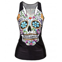V9 Free Shipping Spring New 2015 Women t-shirt Floral Sugar Skull  Tops Adventure Time  HOT SALE