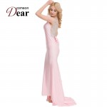 VB1017 Pretty Women Party Maxi Dress Black Pink Color Plus Size Long Dress Backless With Bow Formal Girls Dress For Evening