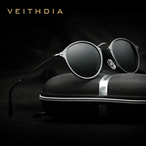 VEITHDIA Brand Designer Fashion Unisex Sun Glasses Polarized Coating Mirror Sunglasses Round Male Eyewear For Men/Women 6358