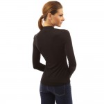 VESTLINDA Women T Shirt Tops Fall Tee Shirt Buttons Long Sleeve Ladies Shirts Knitted Femme Blusas Women Plus Size Black T-Shirt