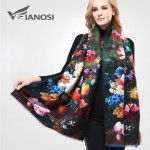 [VIANOSI]  Newest Design Bandana Printing Winter Scarf Women Shawls Thicken Warm Scarves Wool Brand Scarf Woman Wrap VA070