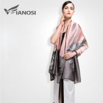 [VIANOSI] 2016 Fashion bandana Luxury Scarve Woman Brand Silk Scarf Women Shawl High Quality Print hijab VA018