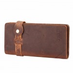 VICUNA POLO Vintage Hasp Open Genuine Leather Wallet High Large Capacity Unique Decor Crazy Horse Genuine Leather Man Wallet
