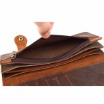 VICUNA POLO Vintage Hasp Open Genuine Leather Wallet High Large Capacity Unique Decor Crazy Horse Genuine Leather Man Wallet