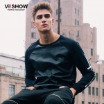 VIISHOW Brand fashion Faux leather Hoodies Men casual tracksuit Mens hoodies pullover hip hop sweatshirt Men Cothes Oversize 5XL