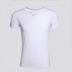 VISADA JAUNA New Arrival Fashion V Neck Cotton Men T Shirt Casual Style Short Sleeve Solid Slim Fitness Male T-Shirts XXXL N3