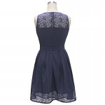 VITIANA Brand Women's 2017 Summer A-Line Party Dress Sleeveless O Neck Lace Patchwork Above Knee Mini Casual Dresses Vestidos 