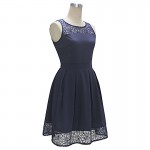 VITIANA Brand Women's 2017 Summer A-Line Party Dress Sleeveless O Neck Lace Patchwork Above Knee Mini Casual Dresses Vestidos 