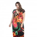 VITIANA Brand Womens Spring Elegant Clothing Bohemian V Neck Flower Print Maxi Long Party Casual Dress Plus Size 5XL 6XL