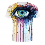 VMT 2017 Classic model 3d T-shirt  men&women 3d funny print colorful crying eyes  thin style casual Tshirts