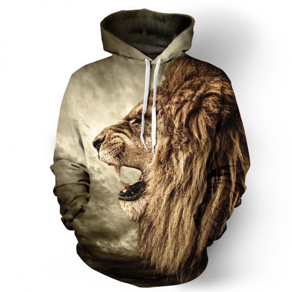 VMT 2017 Men's Hoodie Explosion Lion 3D Digital Printing Fashion  Hoodies Cap Windbreaker Jacket 3d Sweatshirts