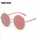VWKTUUN Oversized Retro Round Sunglasses Women Brand Designer Vintage Sun Glasses Female Eyewear Steampunk Mirror Oculos De Sol 