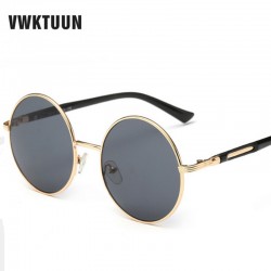 VWKTUUN Oversized Retro Round Sunglasses Women Brand Designer Vintage Sun Glasses Female Eyewear Steampunk Mirror Oculos De Sol 
