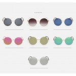VWKTUUN Oversized Retro Round Sunglasses Women Brand Designer Vintage Sun Glasses Female Eyewear Steampunk Mirror Oculos De Sol 