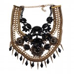 Vedawas Fashion Jewelry Maxi Necklace For Women New Hot Rhinestone Beads Collar Choker Necklace Tassel Statement Collier XG2220
