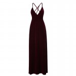 Velour Vintage Velvet Wine Red Empire Spaghetti Strap Draped V Neck Women Pleuche Sleeveless Ankle Length Maxi Dress