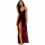 Velour Vintage Velvet Wine Red Empire Spaghetti Strap Draped V Neck Women Pleuche Sleeveless Ankle Length Maxi Dress