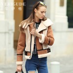 Veri Gude Faux Leather Jacket Faux Fur Short Coat Winter Jacket Women