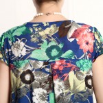 Vestidos 2017 Women summer Dresses Floral Print V-neck Elderly middle-aged mother large size short sleeve sundress