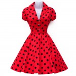 Vestidos Summer Women Dress Polka Dot Short Sleeve Retro Casual Robe Rockabilly Party Dress 50s 60s Pinup Swing Vintage Dresses