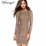 Vfemage Sexy Elegant Geometry High Waist Fashion Womens Girl Ladies Cool Chic Party Evening Casual Zipper Short Mini Dress 4551