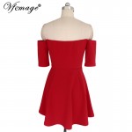 Vfemage Sexy Off Shoulder Keyhole Girl Ladies Chic Party Club Beach A-Line Skater Fitted Short Mini Dress 4912
