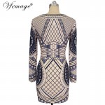 Vfemage Sexy V Neck Geometry Slim High Waist Women Girl Ladies Fashion Cool Chic Party Club Casual Bodycon Mini Short Dress 4356