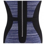 Vfemage Women Elegant Sexy Optical Illusion Front Zipper Slim Wear To Work Office Business Casual Party Fitted Sheath Dress 1897