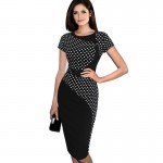 Vfemage Women's Elegant Irregular Colorblock Patchwork Contrast Check Tunic Wear to Work Office Party Bodycon Fitted Dress 556