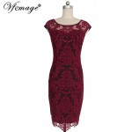 Vfemage Womens Elegant Embroidery Charming Party Evening Mother of Bride Special Occasion Sheath Bodycon Dress 3546
