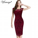 Vfemage Womens Elegant Embroidery Charming Party Evening Mother of Bride Special Occasion Sheath Bodycon Dress 3546