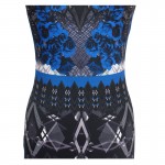 Vfemage Womens Elegant Floral Geometric Printed Colorblock Contrast Tunic Slimming Summer Casual Party Sheath Pencil Dress 3551