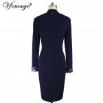 Vfemage Womens Elegant Retro Faux Twinset Jacquard Fabric Slim Patchwork Wear To Work Office Party Bodycon Sheath Dress 4520