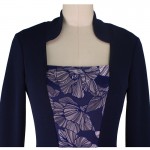 Vfemage Womens Elegant Retro Faux Twinset Jacquard Fabric Slim Patchwork Wear To Work Office Party Bodycon Sheath Dress 4520