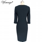 Vfemage Womens Elegant Sexy Floral Flower Square Neck Casual Party Evening Mother of Bride Pencil Sheath Bodycon Dress 4227