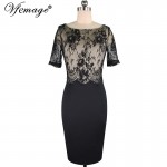 Vfemage Womens Elegant Sexy Transparent Lace Casual Party Evening Mother of Bride Special Occasion Sheath Bodycon Dress 4692