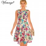 Vfemage Womens Elegant Summer Star Pocket Pinup Fit and Flare Wear To Work Office Casual Party A-Line Skater Dress 2710