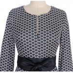 Vfemage Womens Elegant Vintage Belted Tunic Slim Patchwork Work Office Business Sheath Fitted Dress 4039