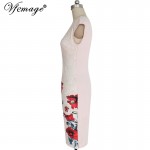 Vfemage Womens Elegant Vintage Floral Flower Printed Charming Pinup Casual Party Evening Sheath Bodycon Pencil Dress 3048