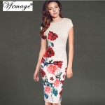 Vfemage Womens Elegant Vintage Floral Flower Printed Charming Pinup Casual Party Evening Sheath Bodycon Pencil Dress 3048