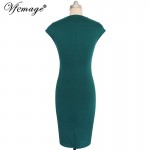 Vfemage Womens Elegant Vintage Flower Floral Print Charming Casual Party Bodycon Sheath Fitted Vestidos Pencil Dress 3012