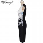 Vfemage Womens Elegant Vintage Flower Floral Printed Ruched Casual Vestidos Bridesmaid Mother of Bride Evening Party Dress 3156