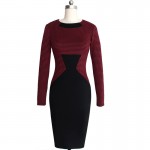 Vfemage Womens Elegant Vintage Houndstooth Colorblock Tunic Wear To Work Business Casual Party Bodycon Pencil Dress 461