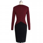 Vfemage Womens Elegant Vintage Houndstooth Colorblock Tunic Wear To Work Business Casual Party Bodycon Pencil Dress 461