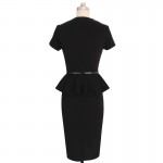 Vfemage Womens Elegant Vintage Retro Peplum Belted Work Office Business Casual Party Bodycon Fitted Sheath Pencil Dress 2140